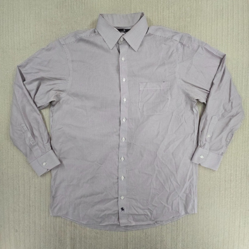 Hart Schaffner Marx Shirt Mens XL Gray Patterned Long Sleeve Button Down